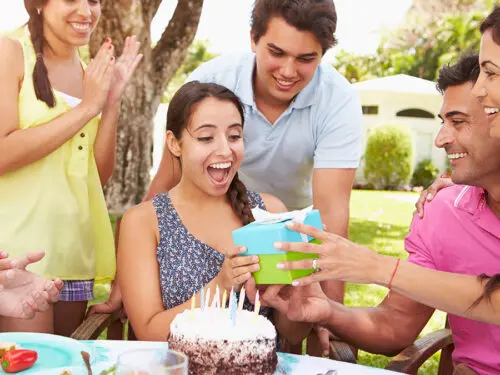 Summer birthday party outside.