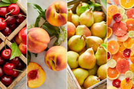 what fruits are in season with cherries, peaches, pears, oranges