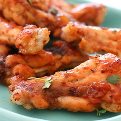 Game day recipes with a plate of chicken wings.
