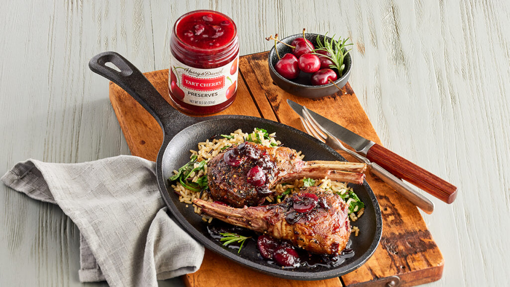 Prepared meals deconstructed with a plate of cooked lamb chops.