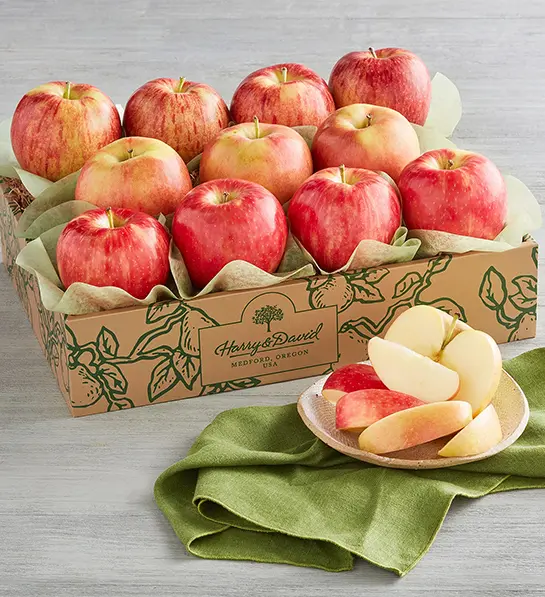 Types of apples in a box.