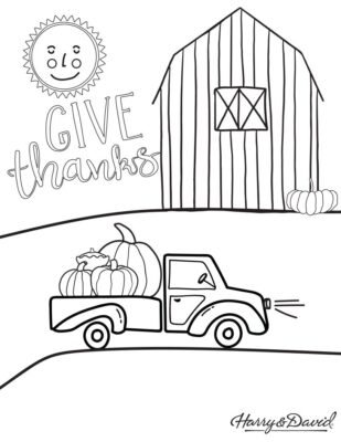 Harry and David Thanksgiving Coloring Page 3