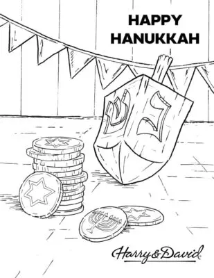 Harry & David Hanukkah Coloring Page 1
