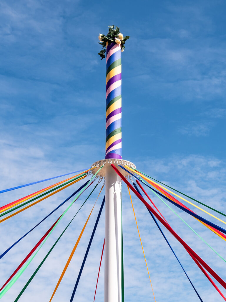 The Woved Coloured Ribbon Patterns On The Maypole