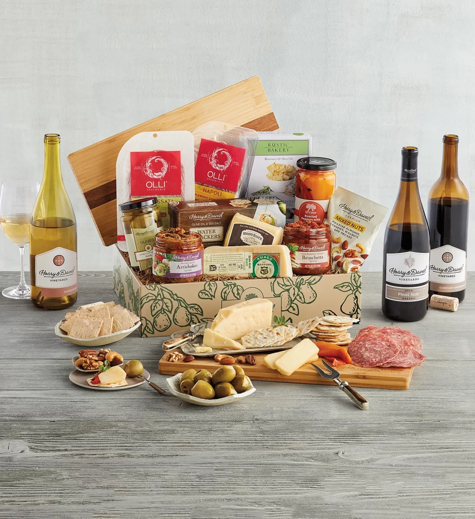 wine basket ideas deluxe antipasto assortment