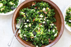 Bowl of green salad.