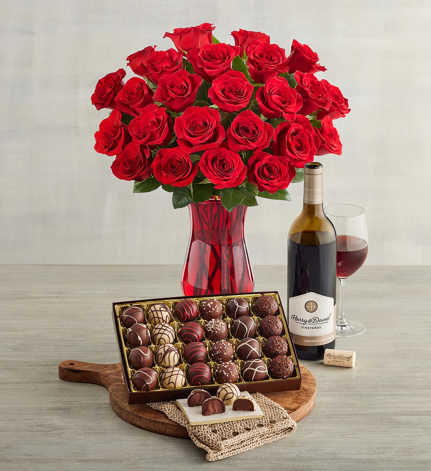 wine gifts for mom red roses with wine