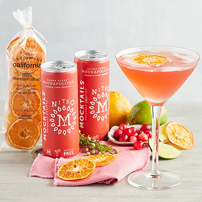 Mocktail ideas with a cosmopolitan mocktail kit.